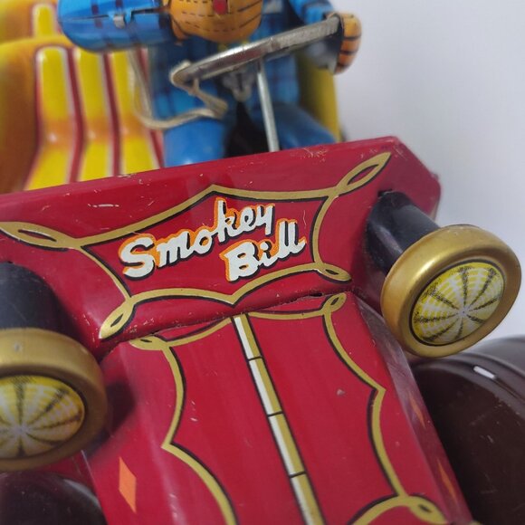 Tin Toy Vintage Smokey Bill Battery Operated Japan 1960 Good Condition See image - Picture 7 of 14